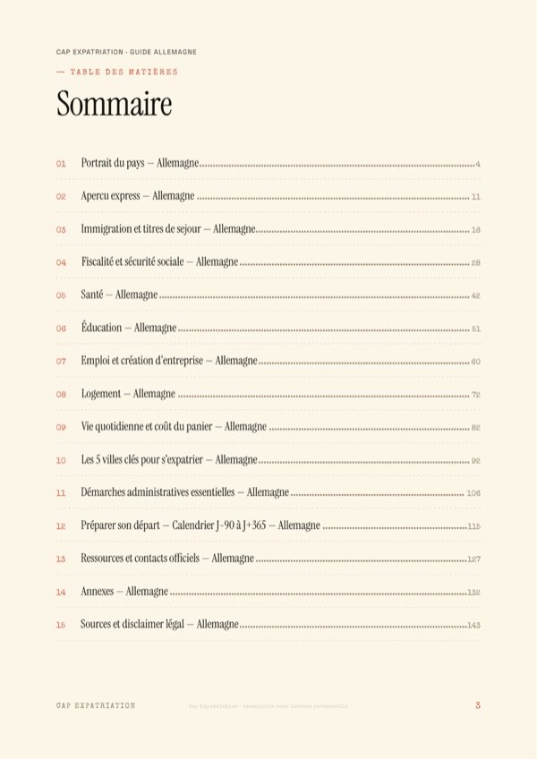 Sommaire — Guide Allemagne