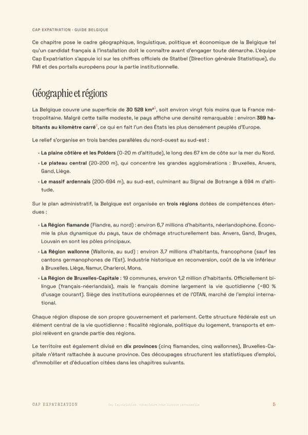 Exemple de page — Guide Belgique