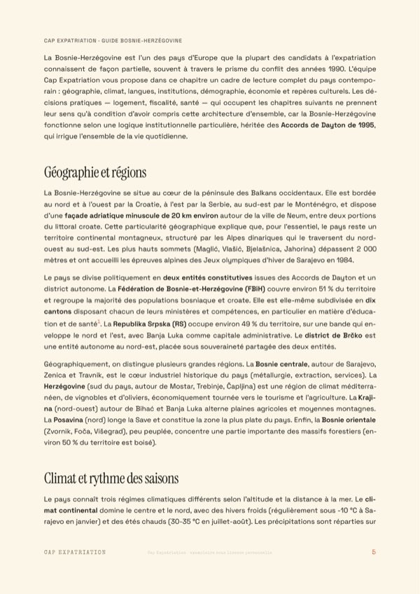 Exemple de page — Guide Bosnie-Herzégovine