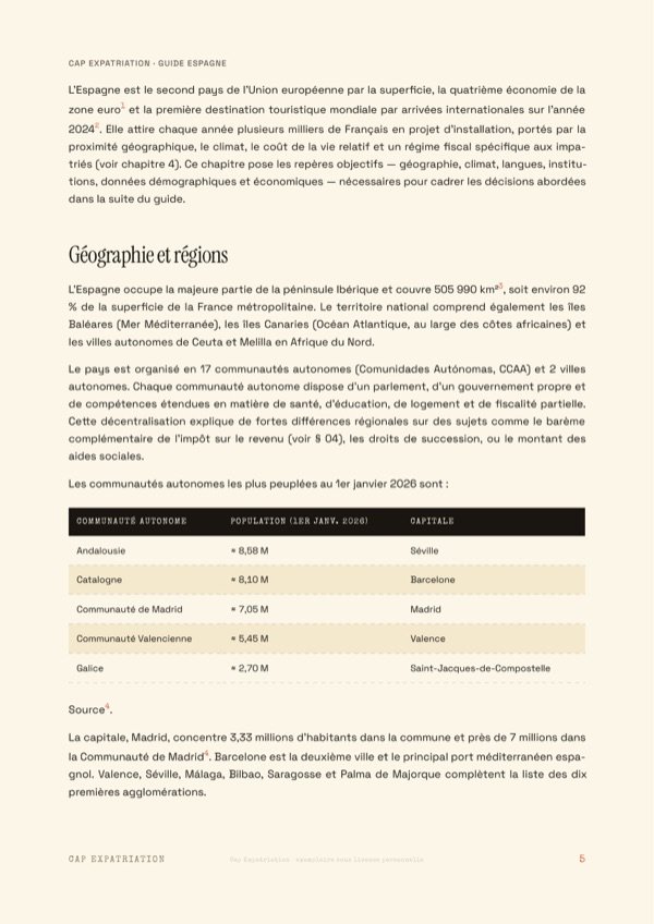 Exemple de page — Guide Espagne