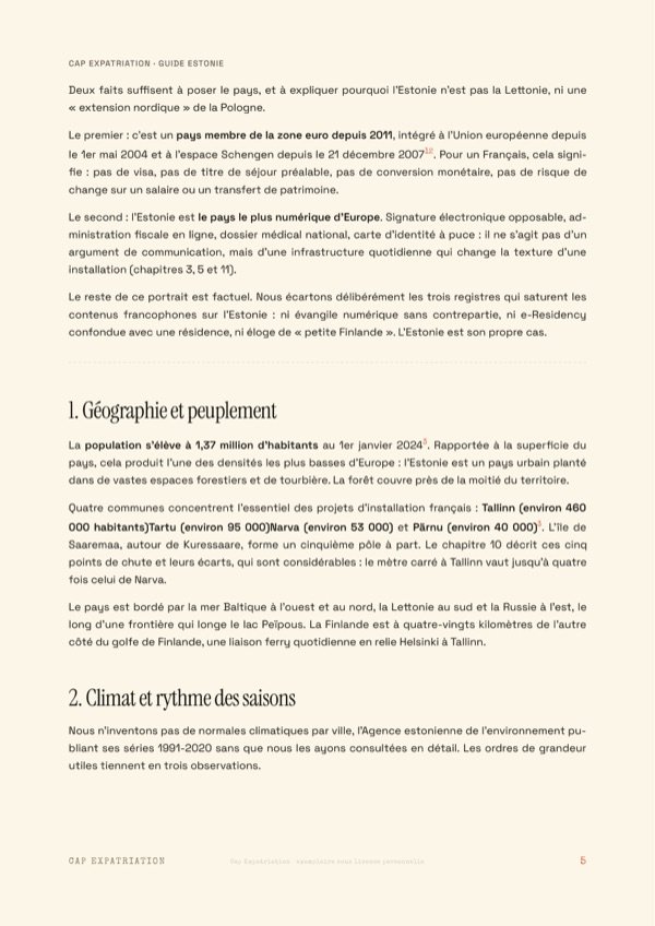 Exemple de page — Guide Estonie