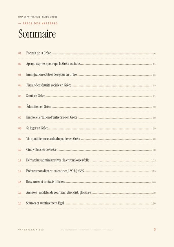Sommaire — Guide Grèce