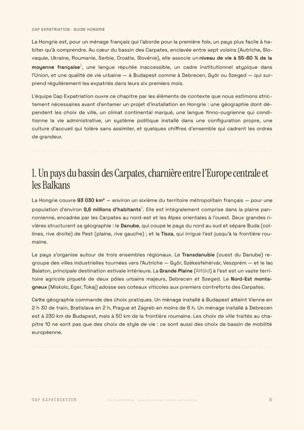 Exemple de page — Guide Hongrie