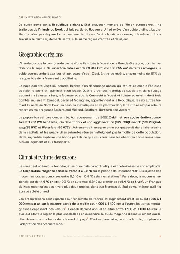 Exemple de page — Guide Irlande