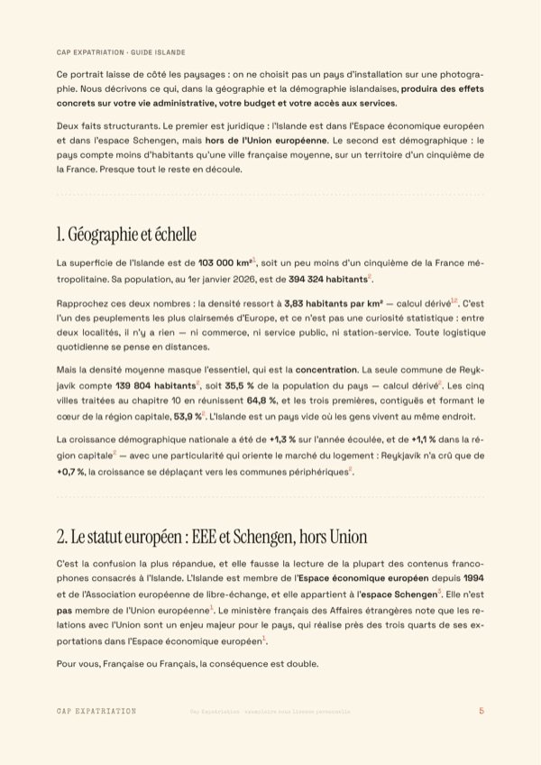 Exemple de page — Guide Islande