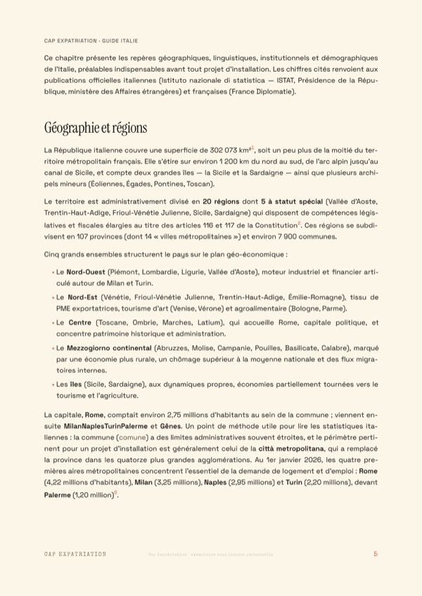 Exemple de page — Guide Italie