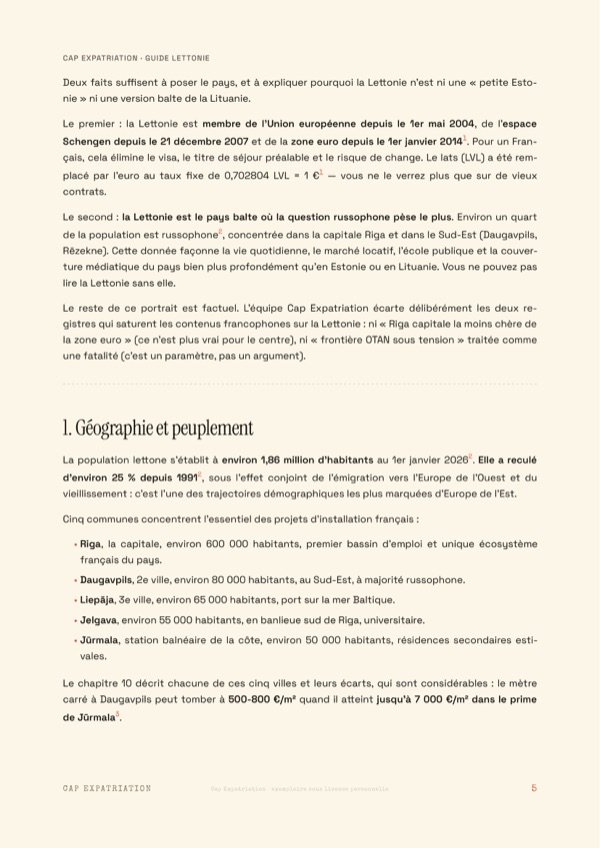 Exemple de page — Guide Lettonie