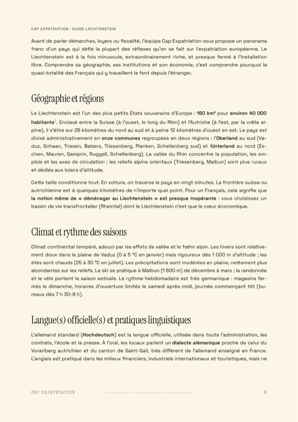 Exemple de page — Guide Liechtenstein
