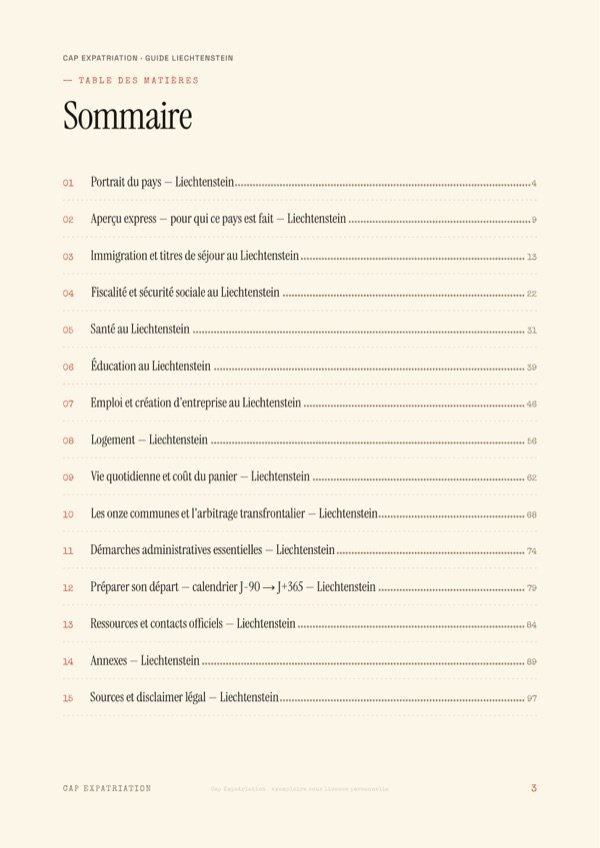 Sommaire — Guide Liechtenstein