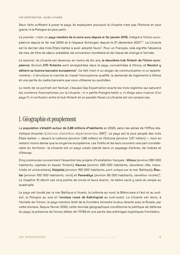 Exemple de page — Guide Lituanie