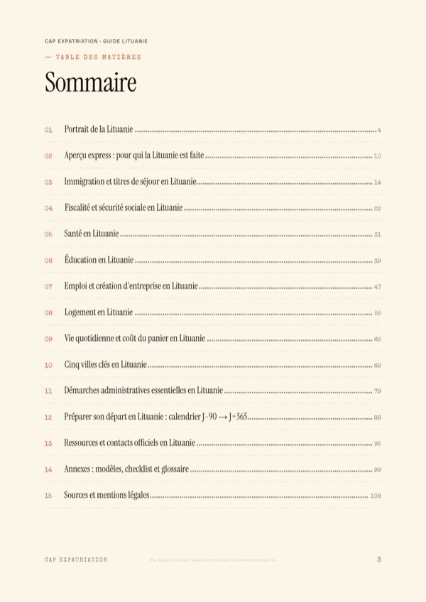 Sommaire — Guide Lituanie