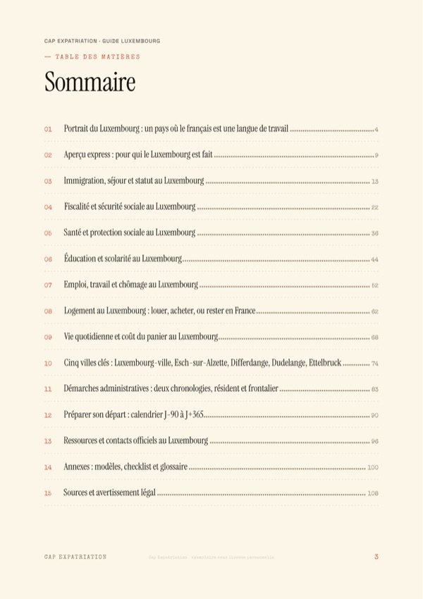 Sommaire — Guide Luxembourg