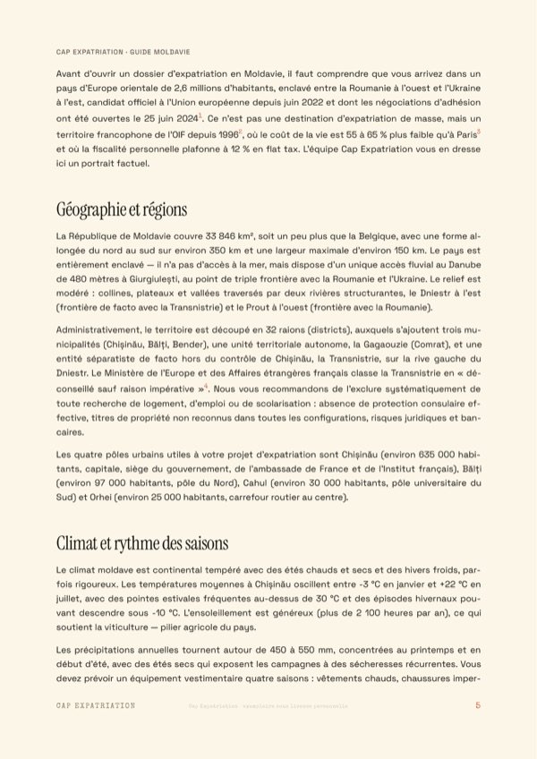 Exemple de page — Guide Moldavie