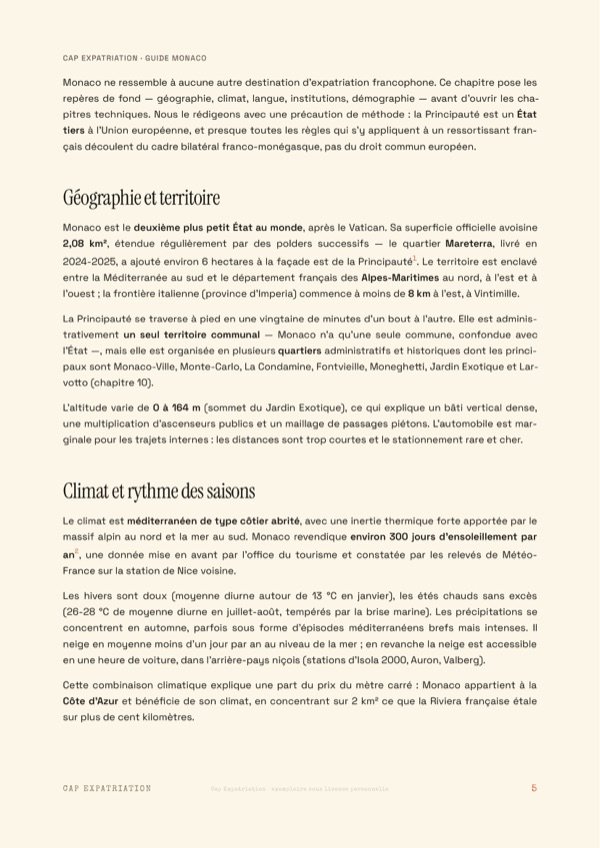 Exemple de page — Guide Vivre a Monaco