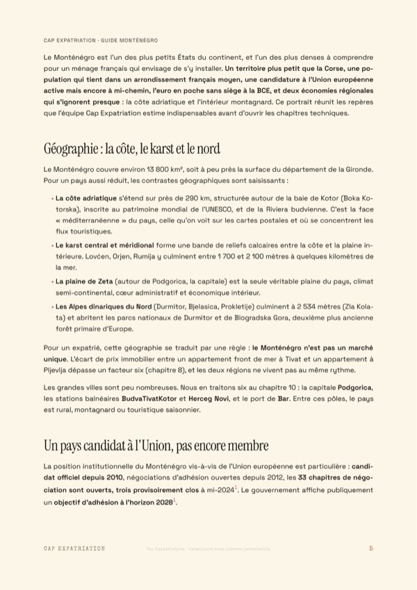 Exemple de page — Guide Monténégro
