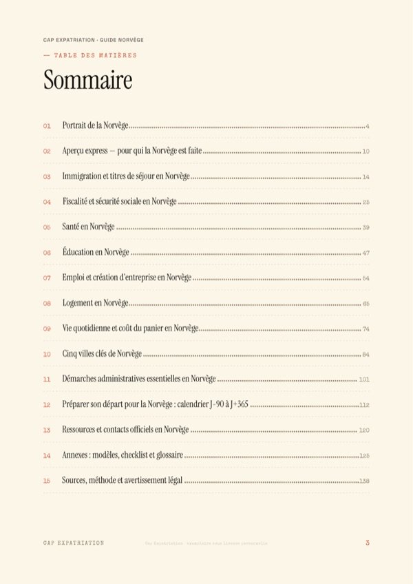 Sommaire — Guide Norvège