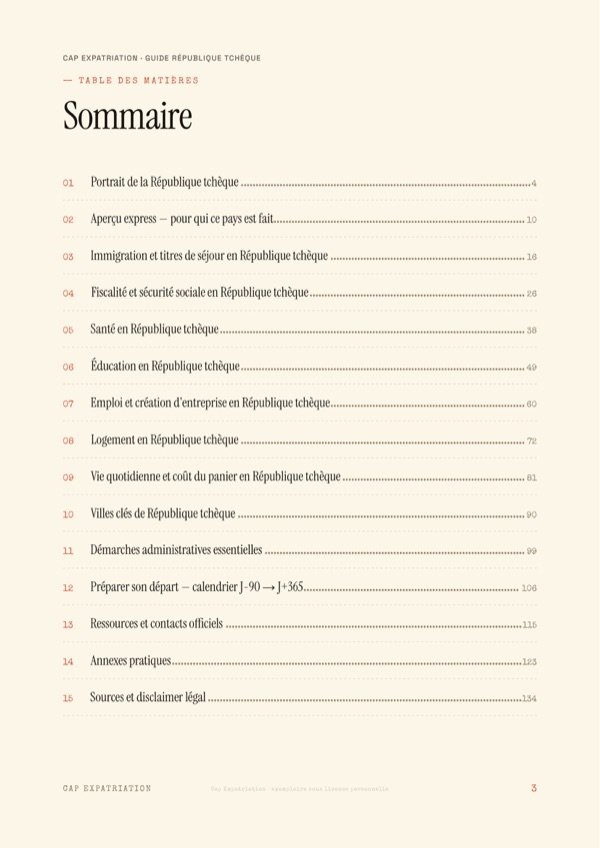 Sommaire — Guide République tchèque