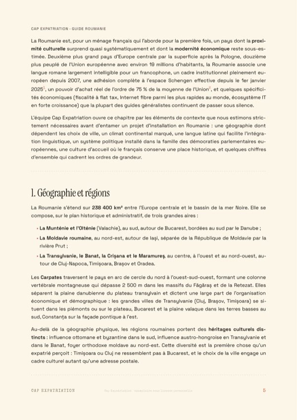 Exemple de page — Guide Roumanie