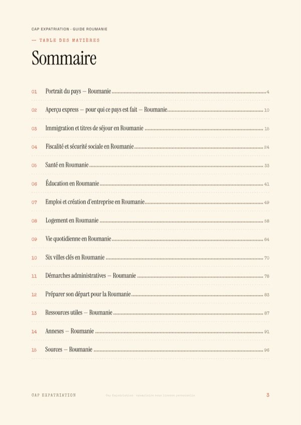 Sommaire — Guide Roumanie