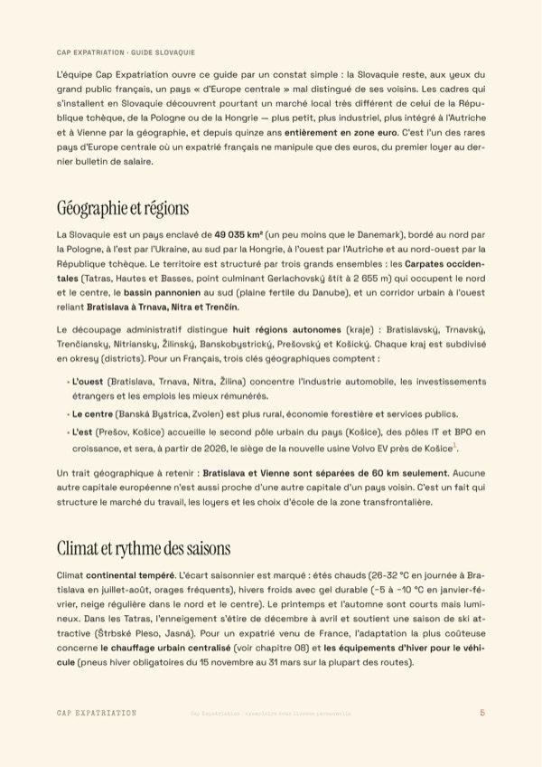 Exemple de page — Guide Slovaquie