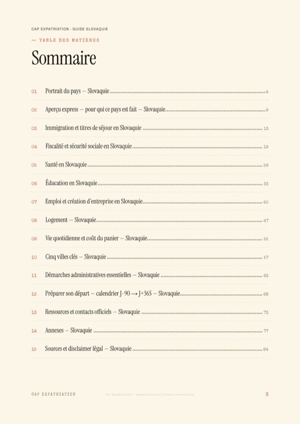Sommaire — Guide Slovaquie
