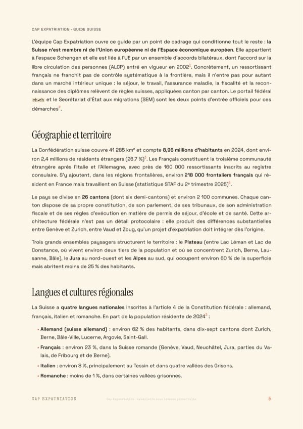 Exemple de page — Guide Suisse